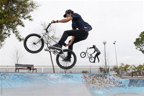 "Riders Performing BMX tricks" by Stocksy Contributor "Milles Studio ...