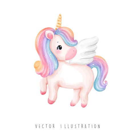 Premium Vector | Watercolor unicorn rainbow vector illustration