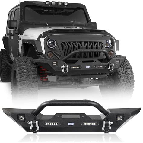 HookeRoad Jeep JL Mad Max Front Bumper Grill W/Wings LED Lights For ...