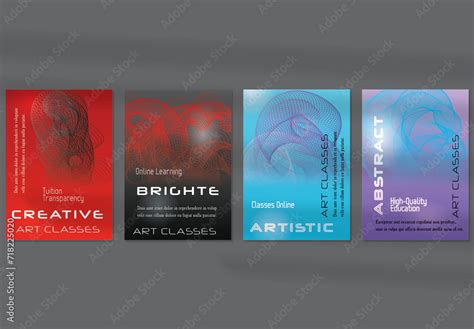 Flyer Layout with Curvy Lines on Bright Gradient Glow Stock Template ...