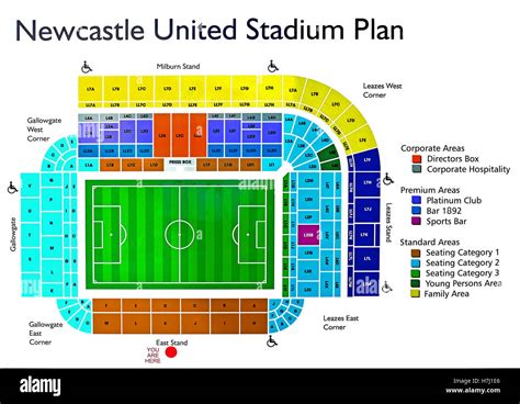 Newcastle United football ground stadium plan Stock Photo - Alamy