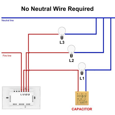 Smart Wifi Touch Switch No Neutral Wire Required Smart Home 1/2/3 Gang ...