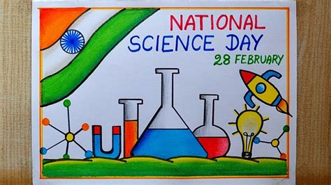 National Science Day Poster Drawing easy,28 Feb | How to draw National ...