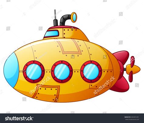 Cartoon Yellow Submarine Stock Vector (Royalty Free) 404301451 ...