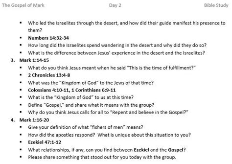 The Gospel of Mark - BIBLE STUDY