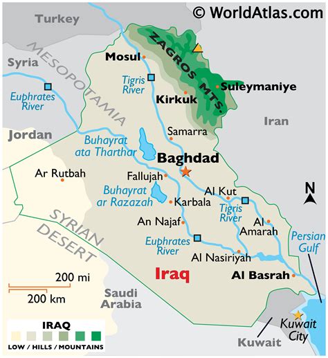 Iraq Latitude, Longitude, Absolute and Relative Locations - World Atlas