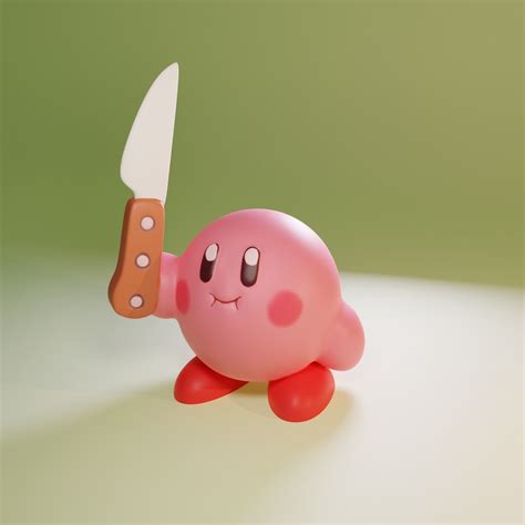 Kirby holding a knife 3D model 3D printable | CGTrader