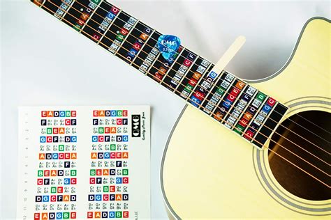 QMG Color Coded Guitar Fretboard Stickers, Learn to Play Guitar and ...