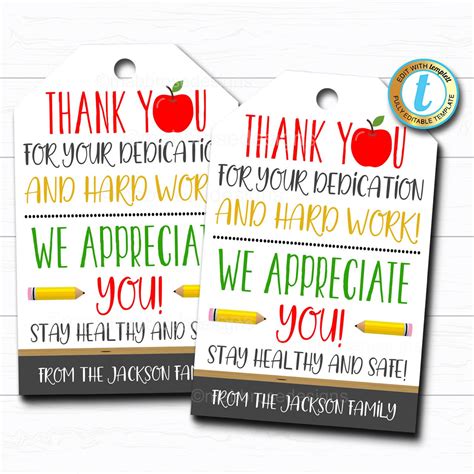 Teacher Appreciation Week Gift Tag | TidyLady Printables