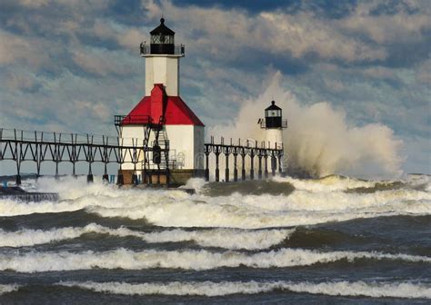 St. Joseph Lighthouse ,St. Joseph Michigan USA Stock Image - Image of ...