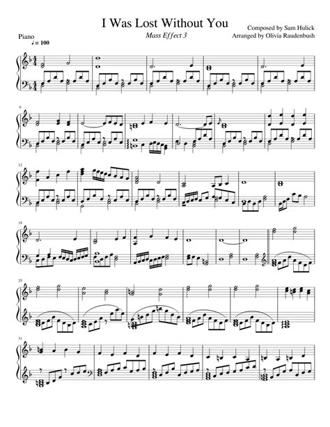 I Was Lost Without You Sheet music for Piano (Solo) | Musescore.com