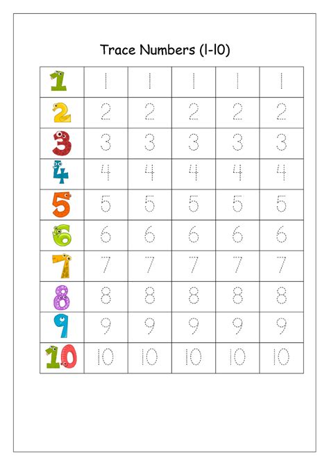 Tracing Number Words 1 10 Worksheets Pdf