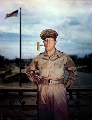 5 Star Gen Douglas MacArthur World War 2 WWII pipe flag color photo ...