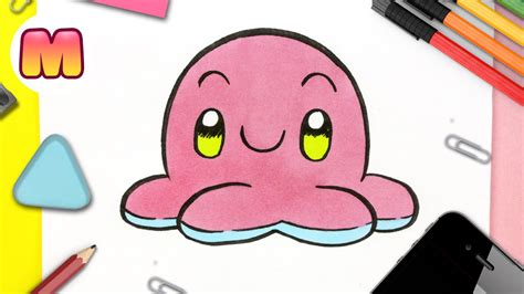 COMO DIBUJAR UN PULPO REVERSIBLE KAWAII Dibujos faciles kawaii Aprender ...