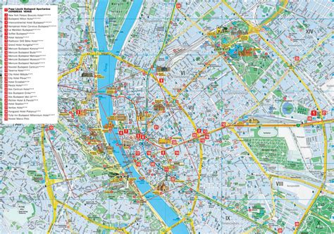 Budapest turística mapa de la ciudad de Budapest mapa turístico (Hungría)