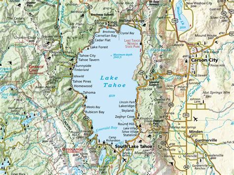 Map California Lake Tahoe – Topographic Map of Usa with States