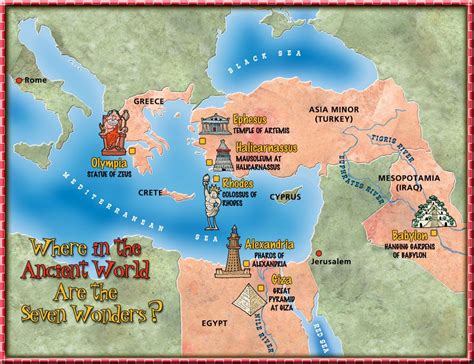 7 Wonders Of The Ancient World Map - Detailed Map