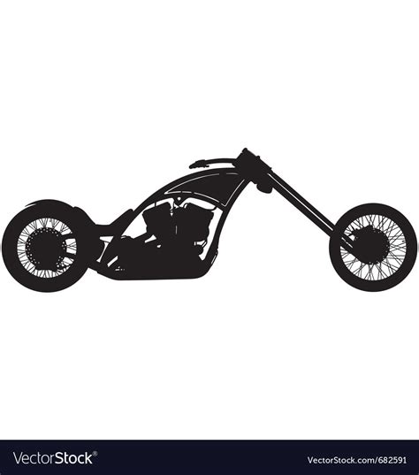 Chopper motorbike silhouette Royalty Free Vector Image