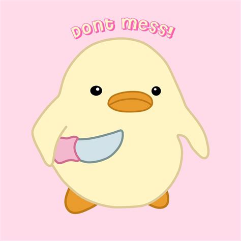 Duck with Knife - dont mess! Sticker by zizouuu in 2021 | Cute patterns ...