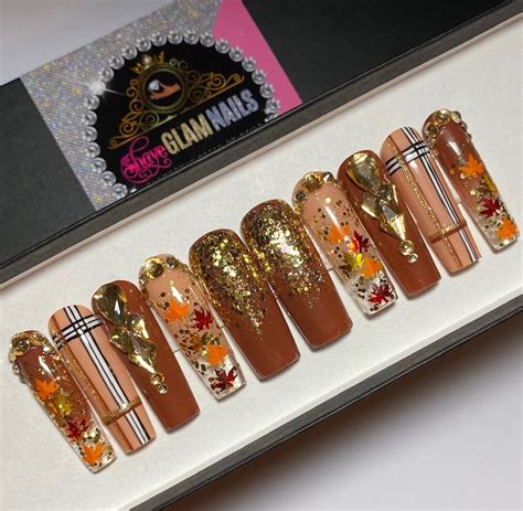 Stylish Fall Luxury Press on Nails - Etsy