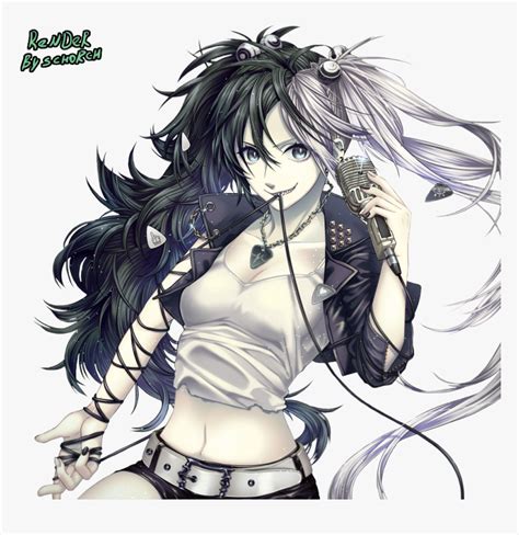 Black And White Hair Color Anime Girl, HD Png Download - kindpng