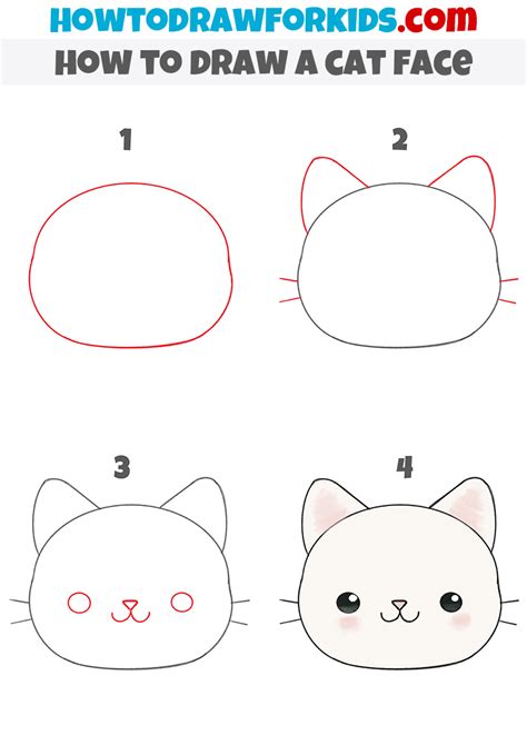 How to Draw a Cat Face for Kindergarten - Easy Tutorial For Kids