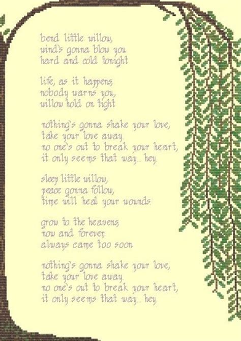 cross stitch pattern willow tree Paul McCartney song lyrics