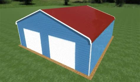 30x30 Regular Roof Triple Wide Metal Garage - Alan's Factory Outlet