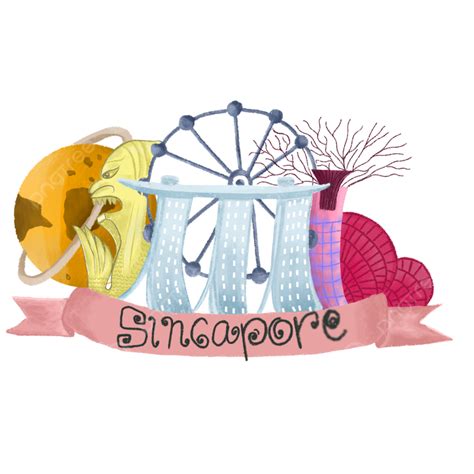 Singapore Landmarks, Singapore, Landmarks, Cartoon PNG Transparent ...