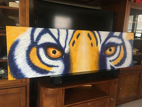 Painting on board for Louisiana State University fan, 60" x 18". #LSU # ...