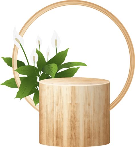 Wooden product display podium 10135341 PNG