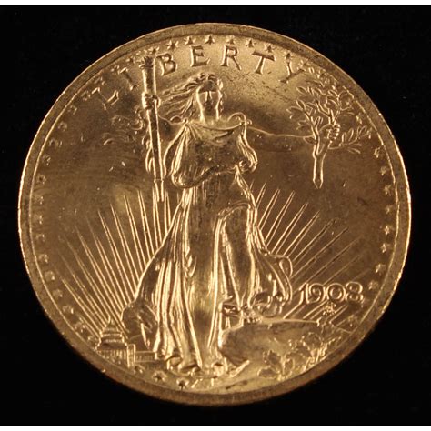 1908 $20 Twenty Dollar Saint-Gaudens Double Eagle Gold Coin | Pristine ...