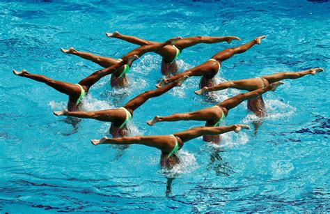 The team of Japan competes during the Synchronised Swimming Teams ...