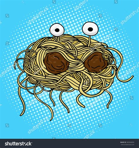 Flying Spaghetti Monster Pop Art Style Stock Illustration 389960830 ...