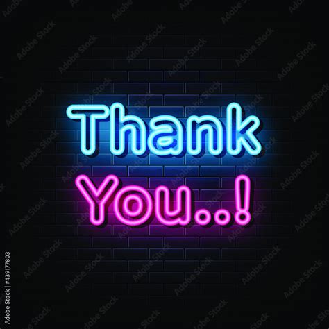 Thank you neon sign vector. neon sign Stock Vector | Adobe Stock