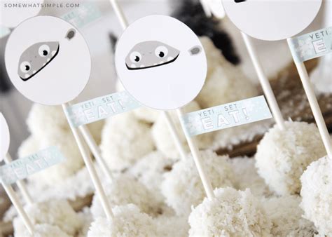 Snowball Coconut Cake Pops - from Somewhat Simple