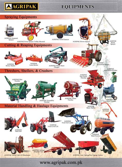 various farm equipment are shown in this poster, with the names and ...