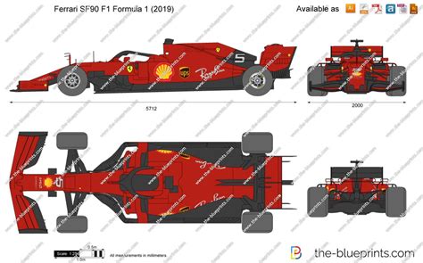 Ferrari SF90 F1 Formula 1 vector drawing in 2022 | Vector drawing ...