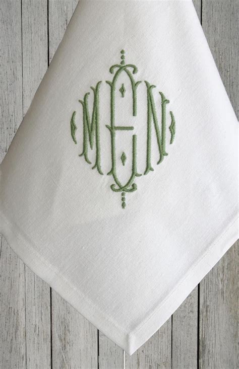 Monogrammed Napkins Monogram Napkin Personalized Embroidered | Etsy