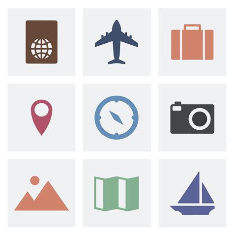 Collection of travel icons illustration - Download Free Vectors ...