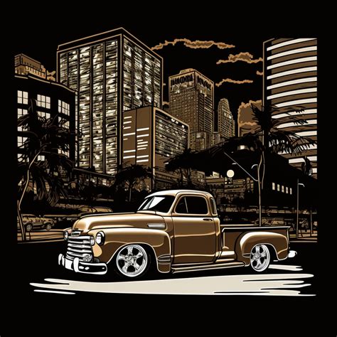 Chevrolet 3100 Lowrider Pickup Truck Art Printable Digital Download Svg ...