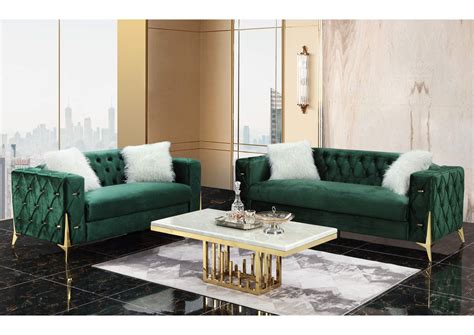 Emerald Green Living Room Set | Baci Living Room