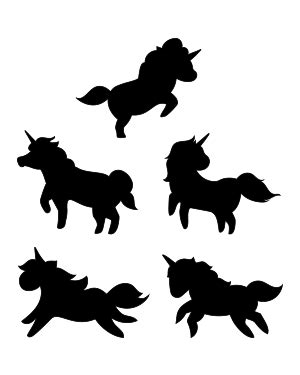 Unicorn With Wings Silhouette Clip Art