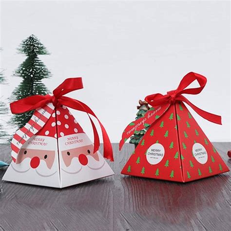 50pcs Christmas Candy Boxes Colored Gift Box Bake Small Wrapping ...