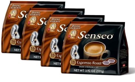 Senseo Coffee Espresso - 64 Pods Total (Pack of 4) | Hot Coffee Pods ...