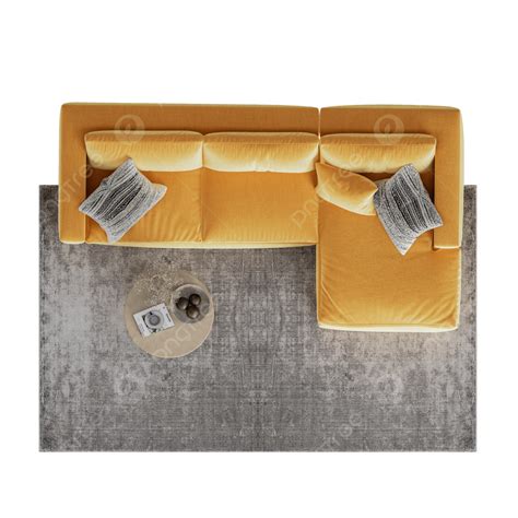 Top View Yellow Sofa Isolated, Sofa, Living Room, Furniture PNG ...