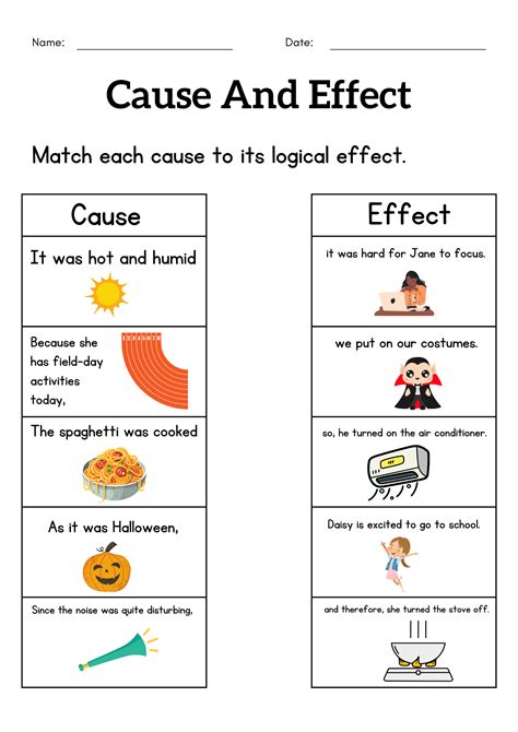 1st grade cause and effect worksheet - Cause and effect activity sheets ...