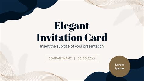 Elegant Invitation Card Free Google Slides and PowerPoint Template