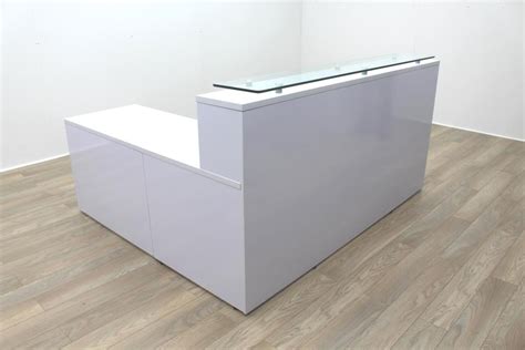 New Cancelled Order Gloss White Office Reception Desk Counter | eBay