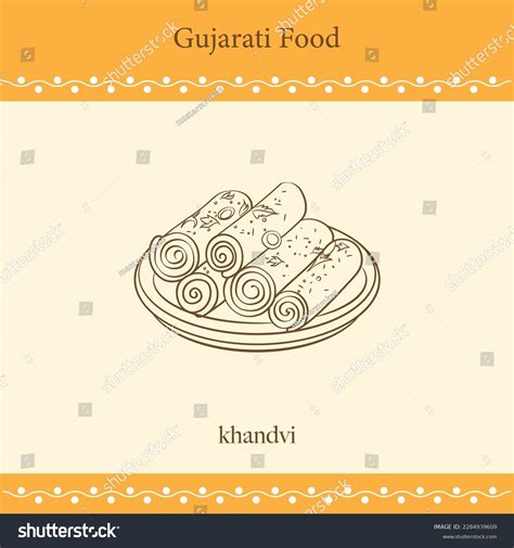 Gujarati Food Line Drawing Vector Illustration Stock Vector (Royalty ...